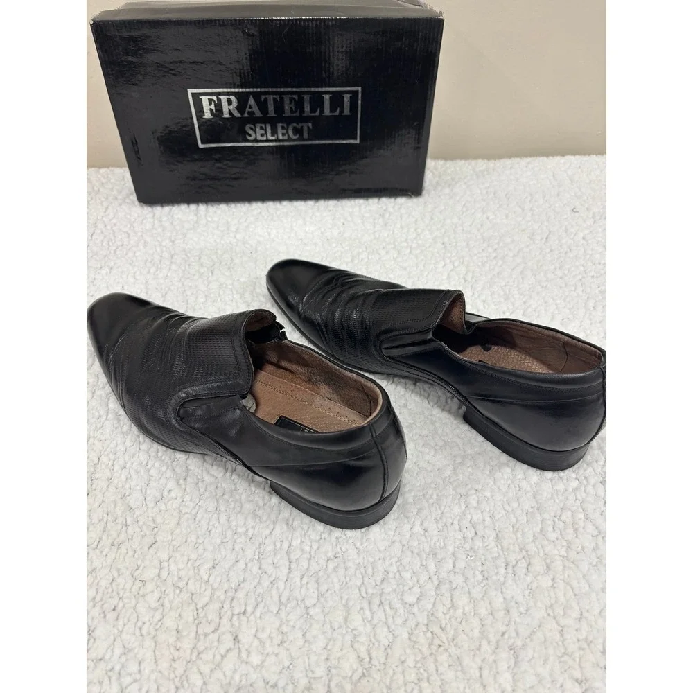 Fratelli Select 10 Black‎ Leather Mens Slip On Loafers Casual Vintage Shoes